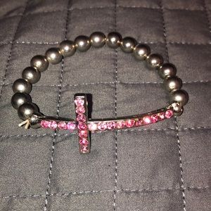 Pink cross bracelet